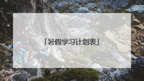 暑假学习计划表