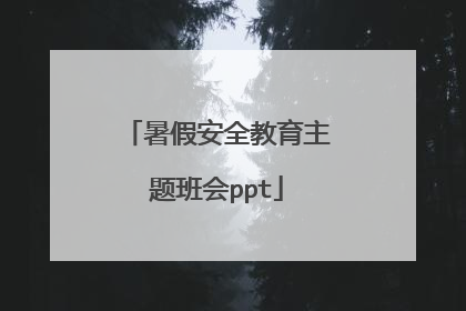 暑假安全教育主题班会ppt