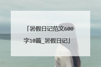 暑假日记范文600字10篇_暑假日记