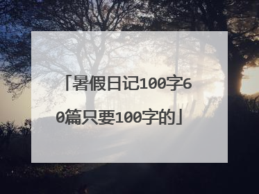 暑假日记100字60篇只要100字的
