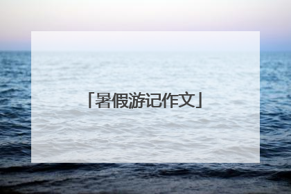 暑假游记作文