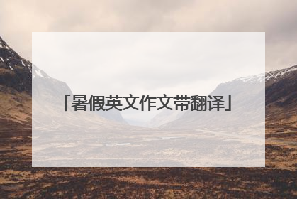 暑假英文作文带翻译
