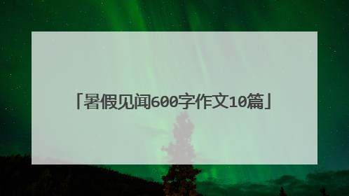 暑假见闻600字作文10篇