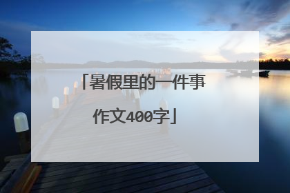 暑假里的一件事作文400字
