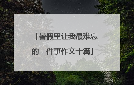 暑假里让我最难忘的一件事作文十篇