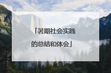 暑期社会实践的总结和体会