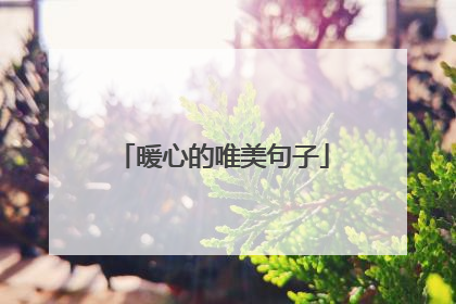 暖心的唯美句子