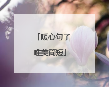 暖心句子唯美简短