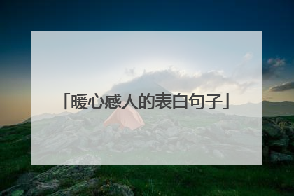 暖心感人的表白句子