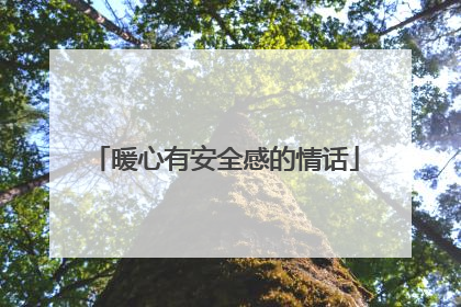 暖心有安全感的情话