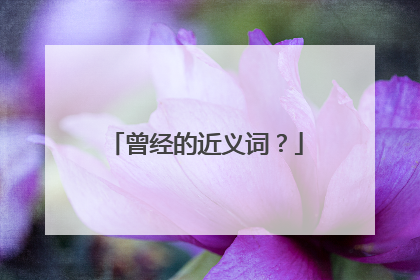 曾经的近义词?