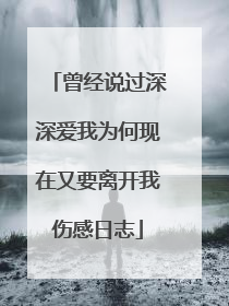 曾经说过深深爱我为何现在又要离开我伤感日志