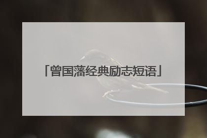 曾国藩经典励志短语