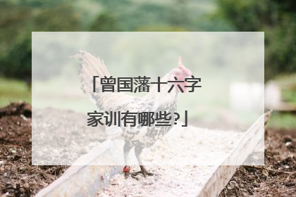 曾国藩十六字家训有哪些?