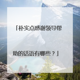 朴实点感谢领导帮助的话语有哪些？