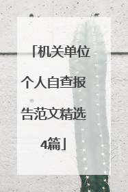 机关单位个人自查报告范文精选4篇