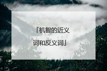 机智的近义词和反义词