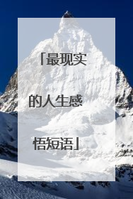 最现实的人生感悟短语