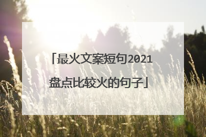 最火文案短句2021 盘点比较火的句子