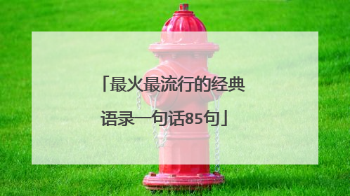 最火最流行的经典语录一句话85句