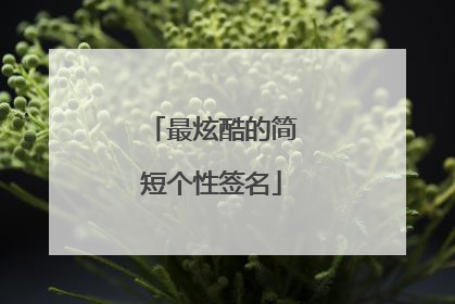 最炫酷的简短个性签名