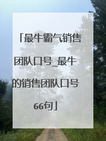 最牛霸气销售团队口号_最牛的销售团队口号66句