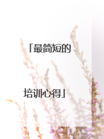 最简短的培训心得