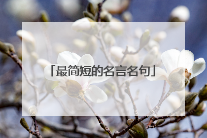 最简短的名言名句