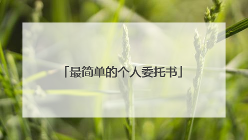 最简单的个人委托书