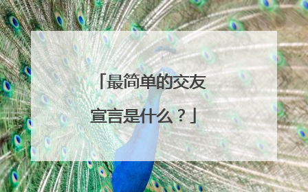 最简单的交友宣言是什么?