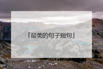 最美的句子短句