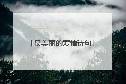 最美丽的爱情诗句
