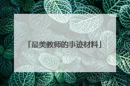 最美教师的事迹材料