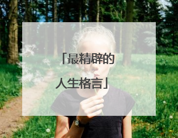 最精辟的人生格言
