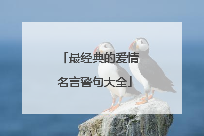 最经典的爱情名言警句大全