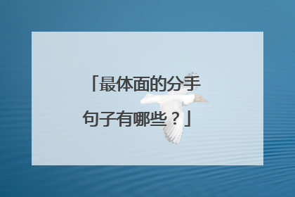 最体面的分手句子有哪些?