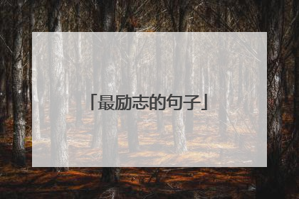 最励志的句子