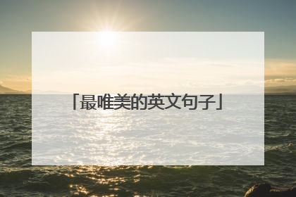 最唯美的英文句子