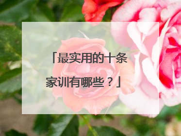 最实用的十条家训有哪些?