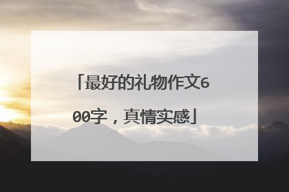 最好的礼物作文600字,真情实感