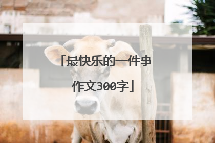 最快乐的一件事 作文300字