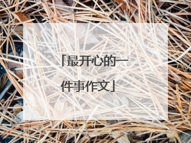 最开心的一件事作文
