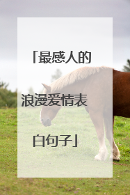 最感人的浪漫爱情表白句子