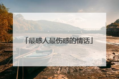 最感人最伤感的情话