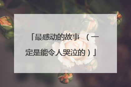 最感动的故事 （一定是能令人哭泣的）