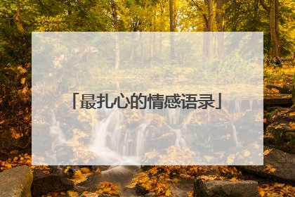 最扎心的情感语录
