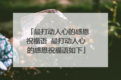 最打动人心的感恩祝福语 最打动人心的感恩祝福语如下