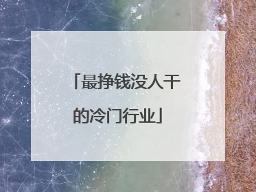 最挣钱没人干的冷门行业