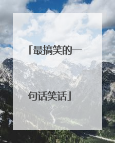 最搞笑的一句话笑话