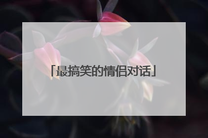 最搞笑的情侣对话